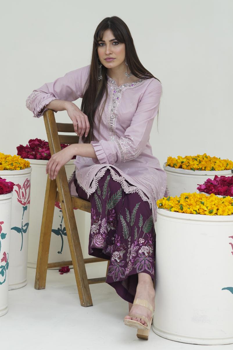 2 Piece Embroidered Lawn Cambric Suit | SS-2200-B